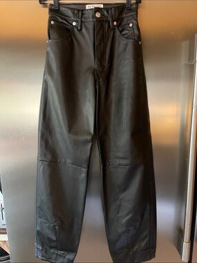 Free people vegan black barrel pants